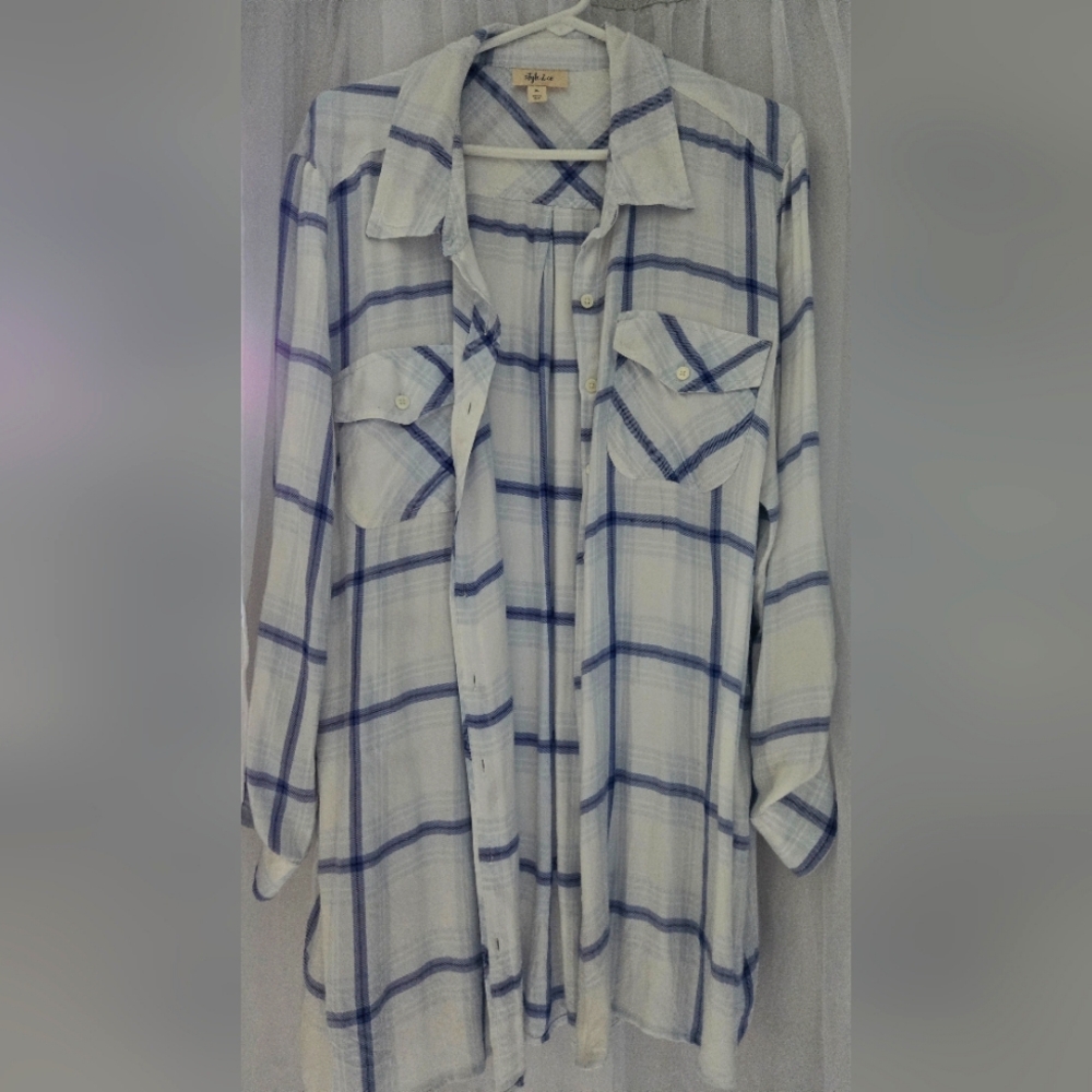 Style&Co 100%Rayon Long Sleeve Blouse XL